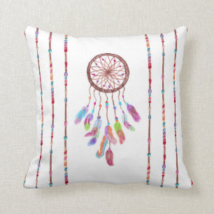 Coussin L'aquarelle peinte à la main Dreamcatcher perle la