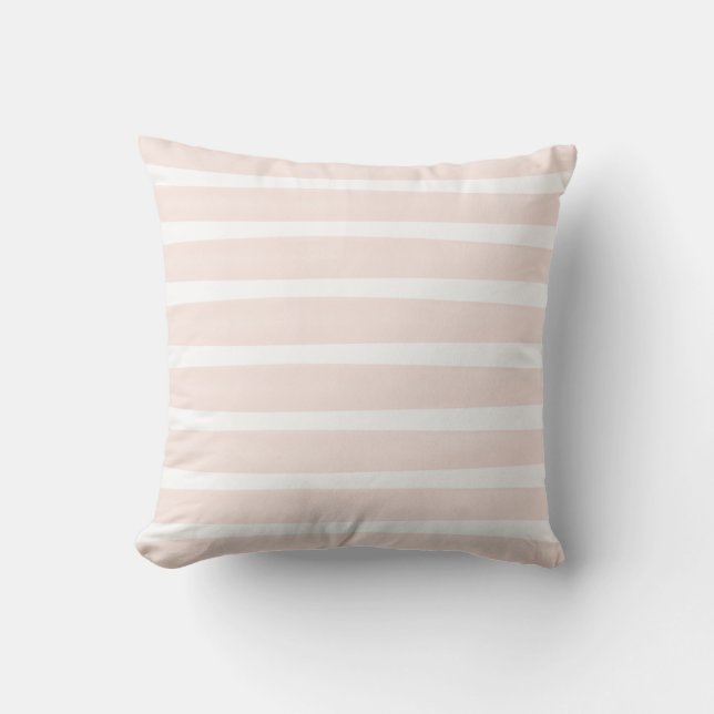 Coussin L'aquarelle rose et blanche barre le polyester (Recto)