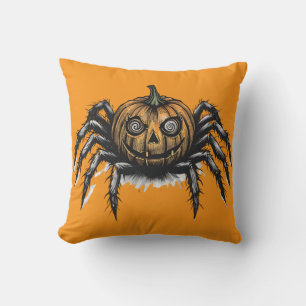 Coussin L'araignée à tête de citrouille