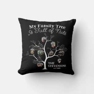 Coussin L'arbre généalogique de la famille de photos noire