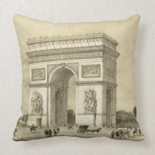 Coussin L'Arc de Triomphe, Paris, gravé par Auguste Bry