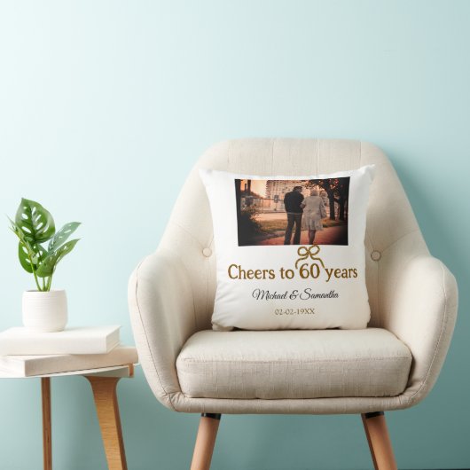 Coussin L'arc d'or applaudit à 60 ans de mariage (Chaise)