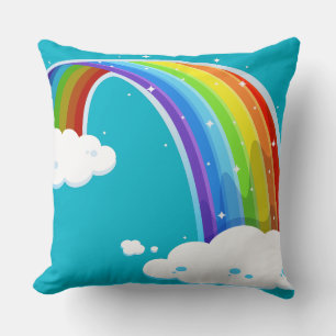 Coussin L'arc-en-ciel opacifie lunatique brillant de