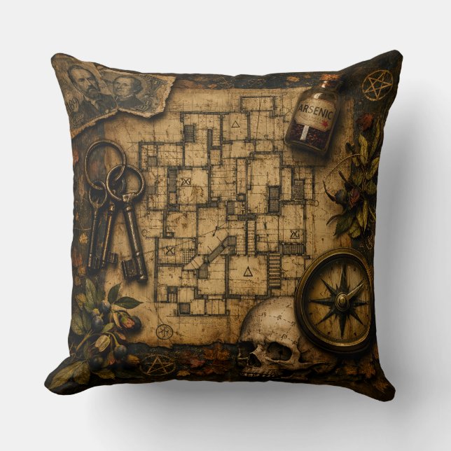 Coussin L'architecte de la mort : le château meurtrier de  (Recto)