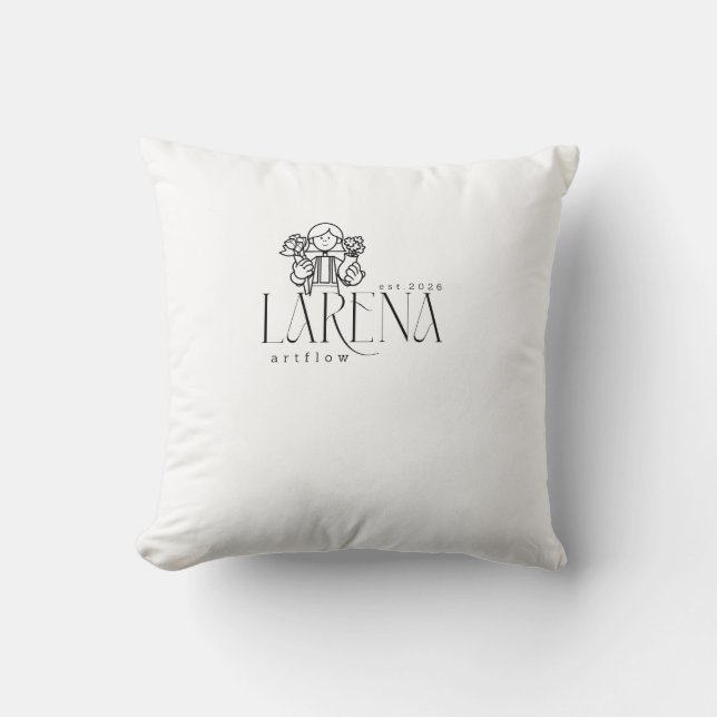 Coussin LARENA Artflow – Emblème de logo floral (Recto)