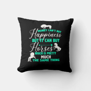 Coussin L'argent peut acheter Cheval Mint Green