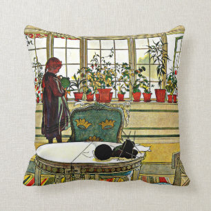 Coussin Larsson - Fleurs sur le rebord de la fenêtre