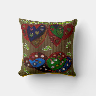 Coussin L'art Abstrait chaud, couleurs mélangées sur