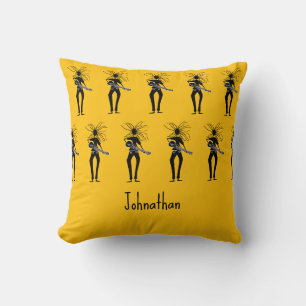 Coussin L'Art Africain, Guitaristes Silhouette