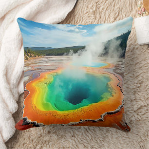 Coussin L'art coloré des sources chaudes de la nature
