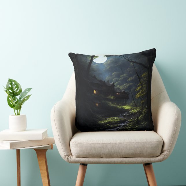 Coussin L'art conceptuel de Dwellers Forêts AI par Xzendor (Chaise)