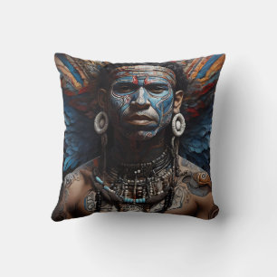 Coussin L'art de fusion tribale dynamique