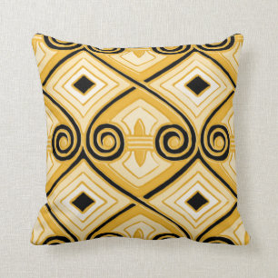 Coussin L'art déco fait Perse (jaune et noir)
