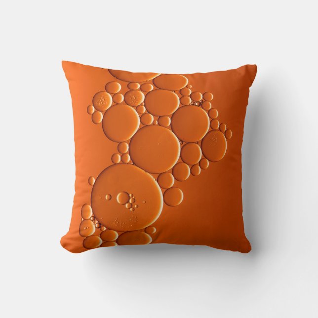 Coussin L'art des bulles orange (Recto)