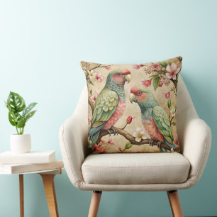 Coussin L'art du perroquet vintage