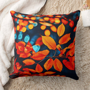 Coussin L'art Feuille orange vif