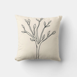 Coussin L'art minimaliste d'un arbre avec peu de Feuilles