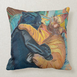 Coussin L'Art Personnalisé, Deux Chats, Le Bouddhisme