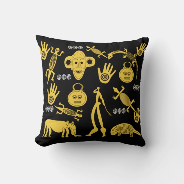 Coussin L'art tribal abstrait africain (Recto)