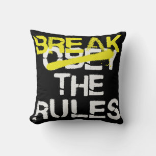 Coussin L'art urbain de rue enfreindre les règles 
