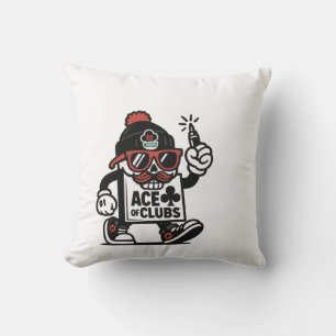 Coussin L'As des Clubs Street Mascot — Poker Grind Crew