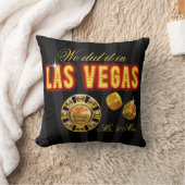 Coussin Las Vegas Lights Mr. & Mme Newlyweds | noir (Couverture)