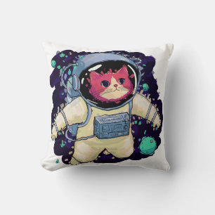 Coussin L'astronaute Chat coloré