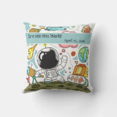 Coussin L'astronaute spatial sur la mission de Galaxie (Verso)