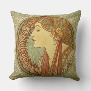 Coussin Laurel par Alphonse Mucha