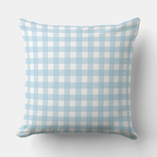 Coussin Lauren En vichy Bleu (Recto)