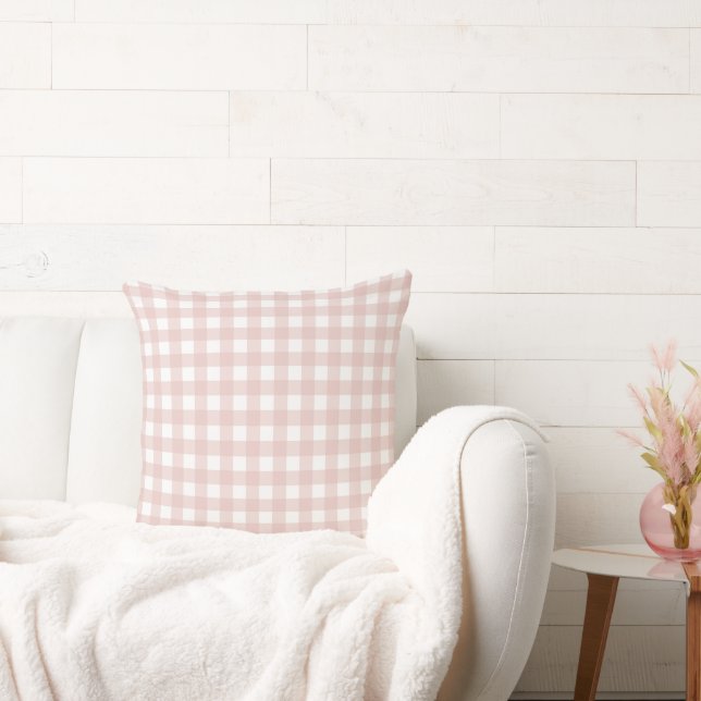 Coussin Lauren Gingham Rose Pâle (Canapé)