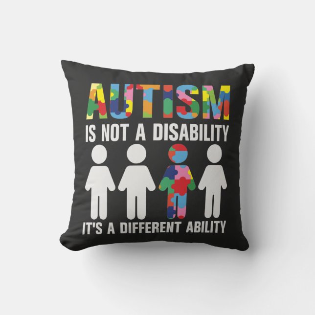 Coussin L'Autisme N'Est Pas Un Handicap C'Est Une Capacité (Recto)
