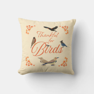 Coussin L'automne de l'observateur d'oiseaux reconnaissant
