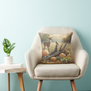 Coussin L'automne est tombé dans un patch Citrouille