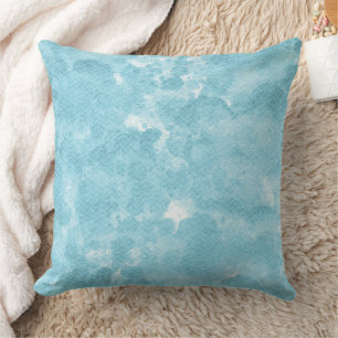 Coussin Lavage de peinture à l'eau bleu ciel Lumière douce