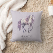 Coussin Lavande Blanc Floral Cheval Cowgirl (Couverture)