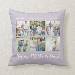 Coussin Lavande de photos de la fête des mères personnalis