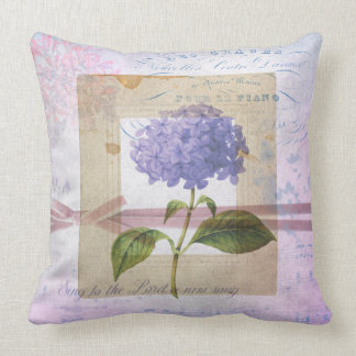 Coussin Lavande Hydrangea Collage Vintage Lavande Pilote