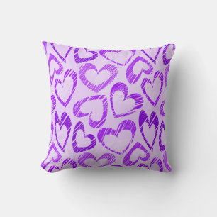 Coussin Lavande Joueuse mauve croquis Motif de coeur