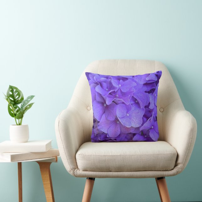 Coussin Lavande lilas violet Hydrangeas violet Fleurs (Chaise)