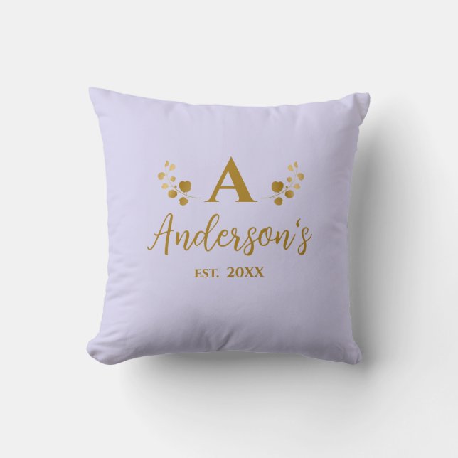 Coussin Lavande personnalisée initiale Monogramme (Recto)