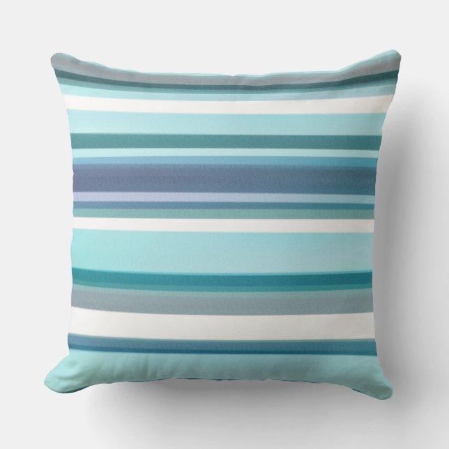 Coussin Lavande Turquoise Blanc Aquarelles (Recto)
