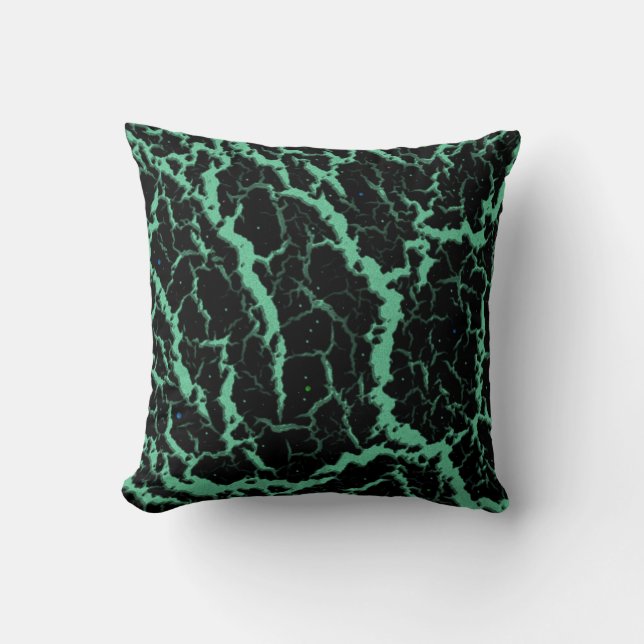 Coussin Lave d'espace fissuré - Mention (Recto)