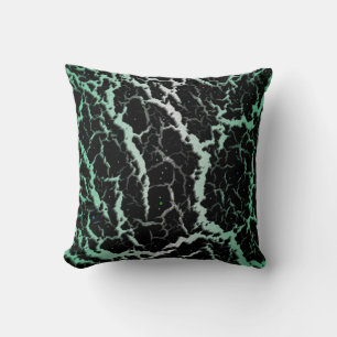 Coussin Lave spatiale fissurée - Blanc/Menthe