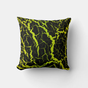 Coussin Lave spatiale fissurée - Jaune/Citron