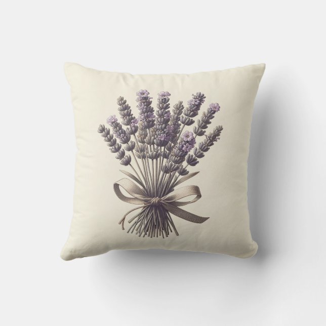 Coussin Lavender Bunch Vintage Plante d'appothécaire botan (Verso)