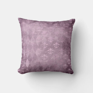 Coussin Lavender Fleur de Lis Damask
