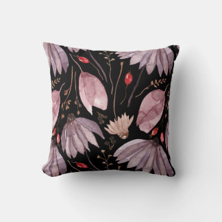 Coussin Lavender Lotus Flowers Throw Pillow