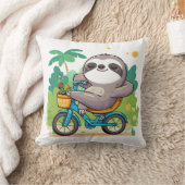 Coussin L'Aventure à Vélo Enchanteuse du Paresseux Charmée (Couverture)