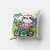 Coussin L'Aventure à Vélo Enchanteuse du Paresseux Charmée (Verso)